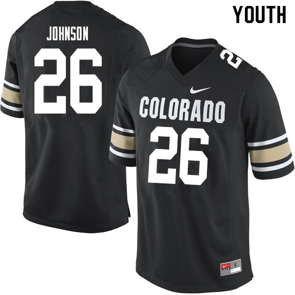 Youth #26 Dustin Johnson Colorado Buffaloes College Football Jerseys Sale-Home Black